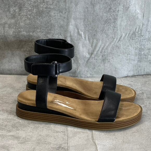 ALFANI Step N' Flex Women's Black Cherryll Sliver Flatform Wedge Sandals SZ 9.5 - Picture 1 of 11